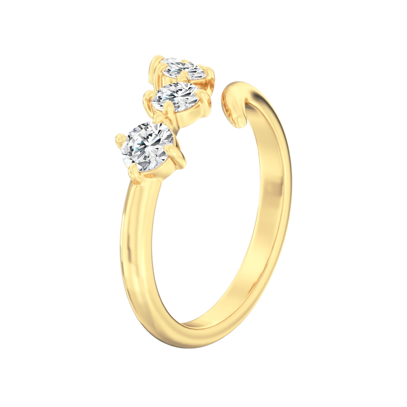 Round Lab Grown Diamond 3/4ctw. Bypass Fashion Ring in 14k Yellow Gold image number null
